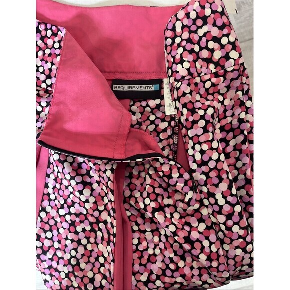 Requirements Women's Pleated Skirt Pink Dot Size 12 NWT - Picture 5 of 6
